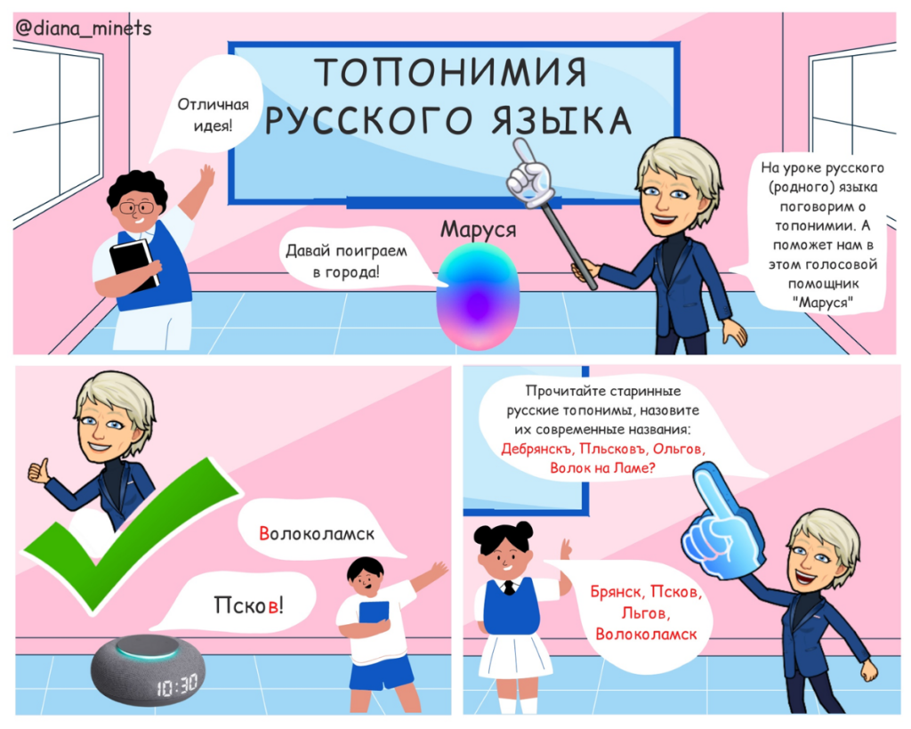 Проведение урока русского языка с «Марусей»